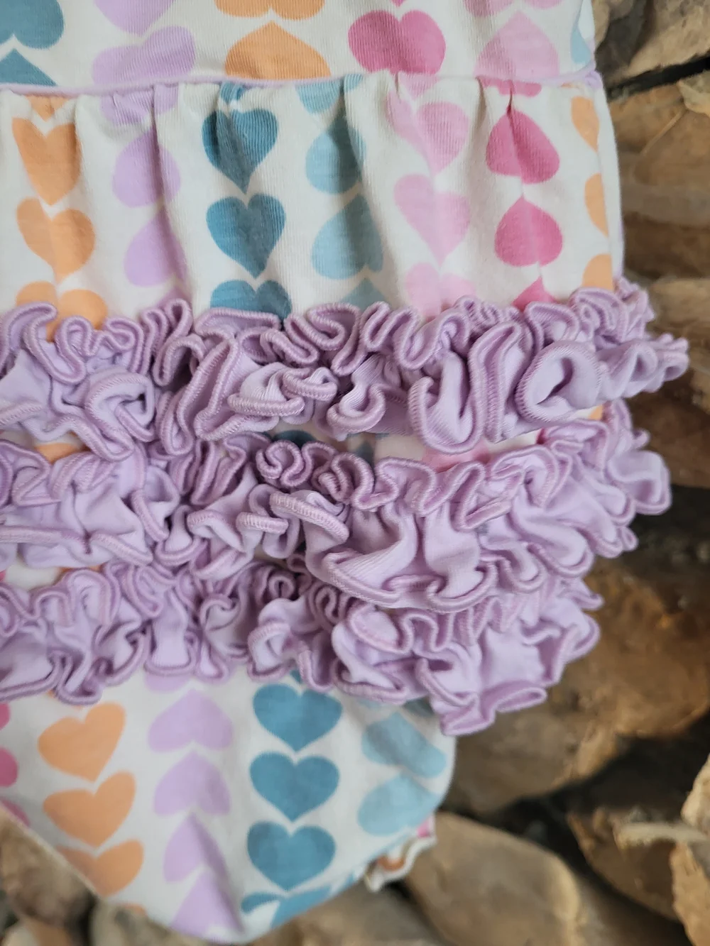 Ruffle Butts Pastel Heart Bubble Romper
